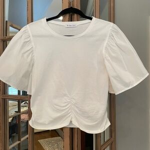 The Linen Duck Puffed Sleeve Top (Large)